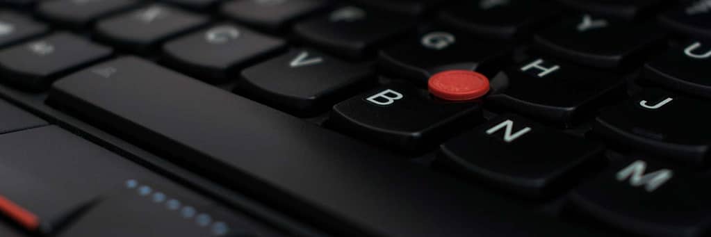 Lenovo laptop with keyboard joystick access button