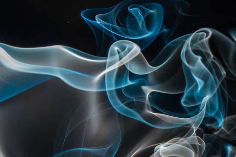 Blue & white digital smoke swirls