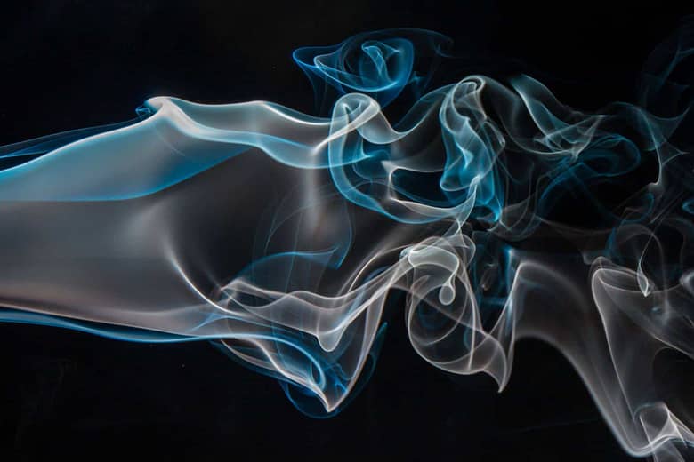 Blue & white digital smoke swirls