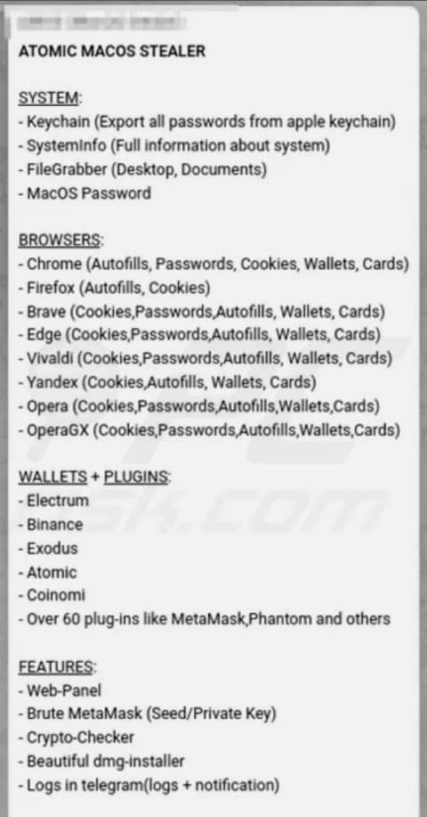 Atomic Stealer (AMOS) Malware attacks Mac MacOS